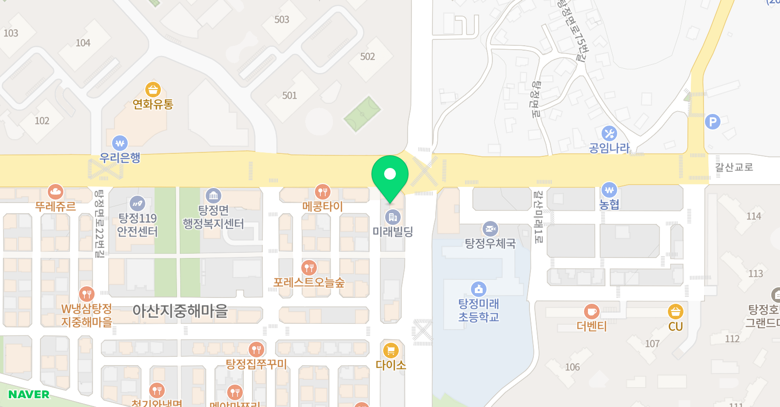 YBM잉글루 아산탕정점 위치