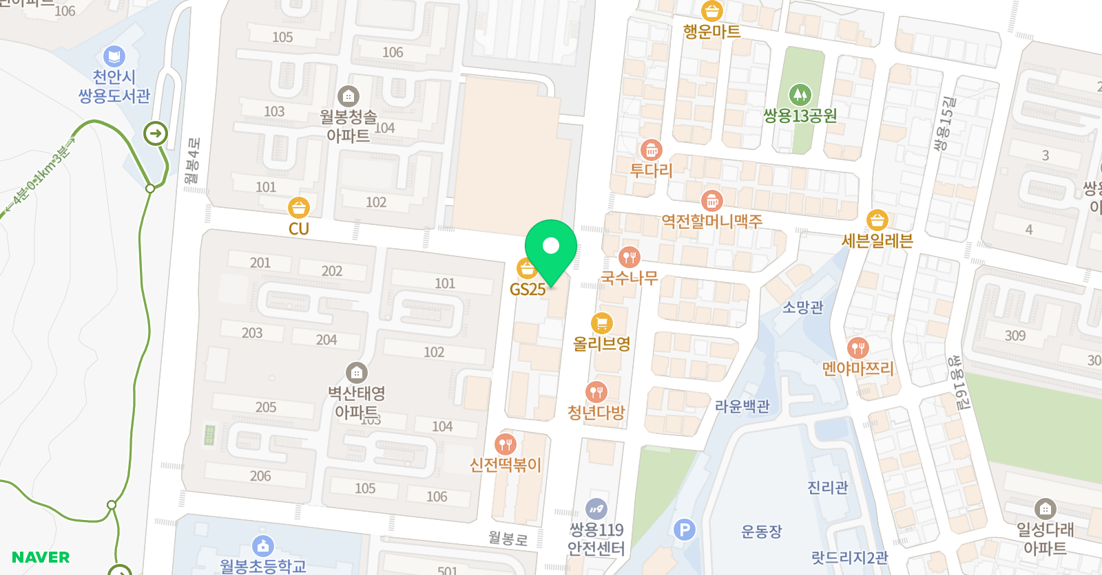 눈높이러닝센터 월봉학원 위치