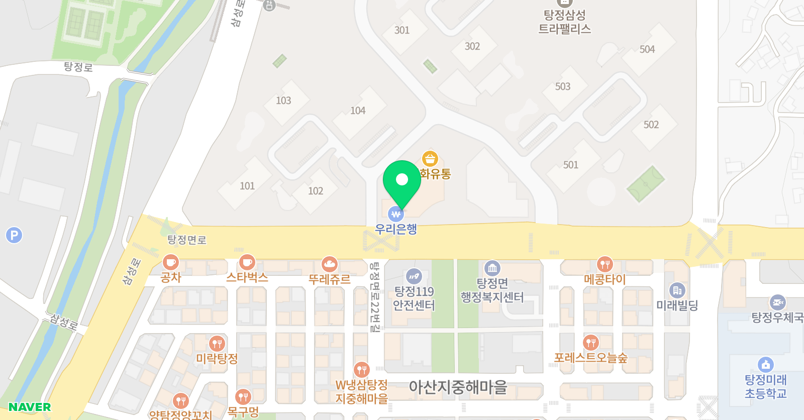 탕정숲 음악학원 위치
