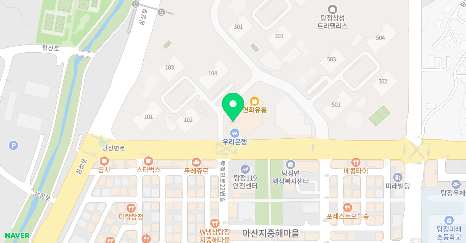 정상 어학원 아산탕정분원 위치