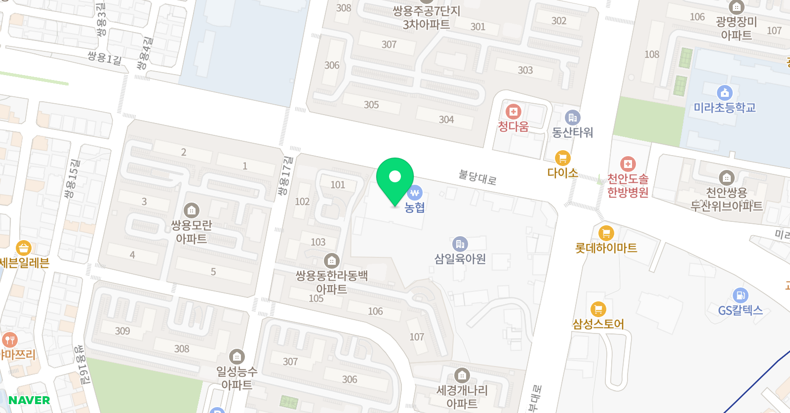 눈높이러닝센터 쌍용학원 위치