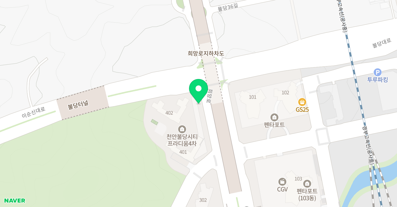 3030 영어 불당호수센터 학원 위치
