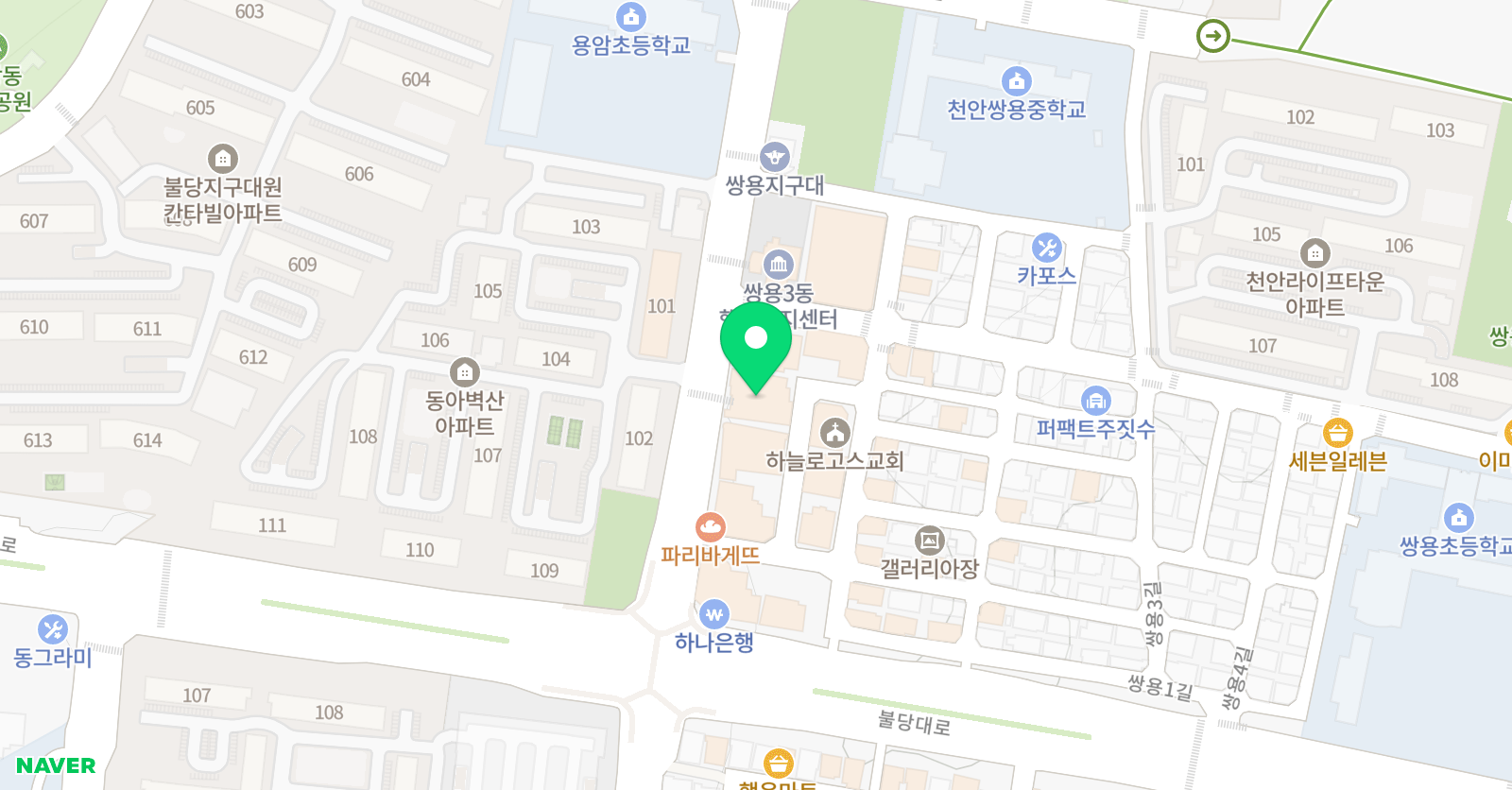 쌍용 한우리 독서논술 위치