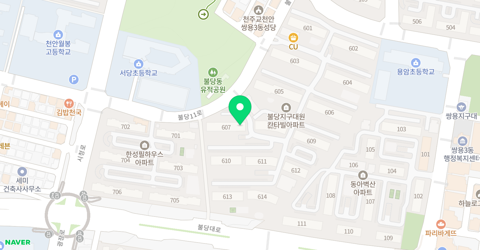 불당브릭스 영어 위치