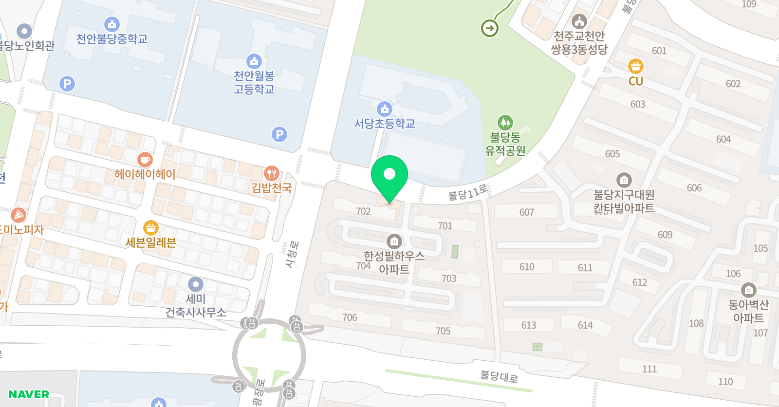 MTA 태권도 불당점 위치