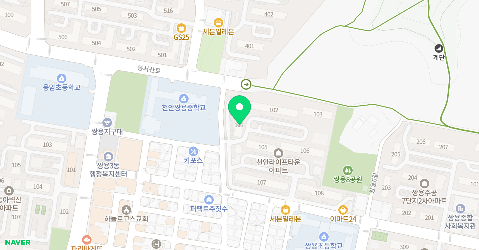 푸르넷 공부방 조아점 위치