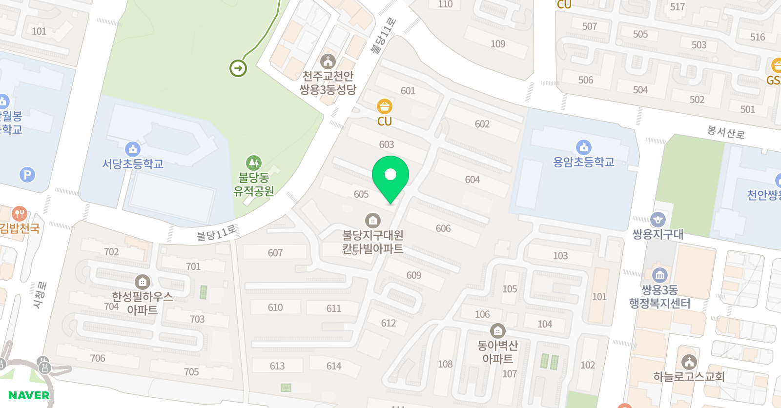 링키영어 불당 대원칸타빌점 위치
