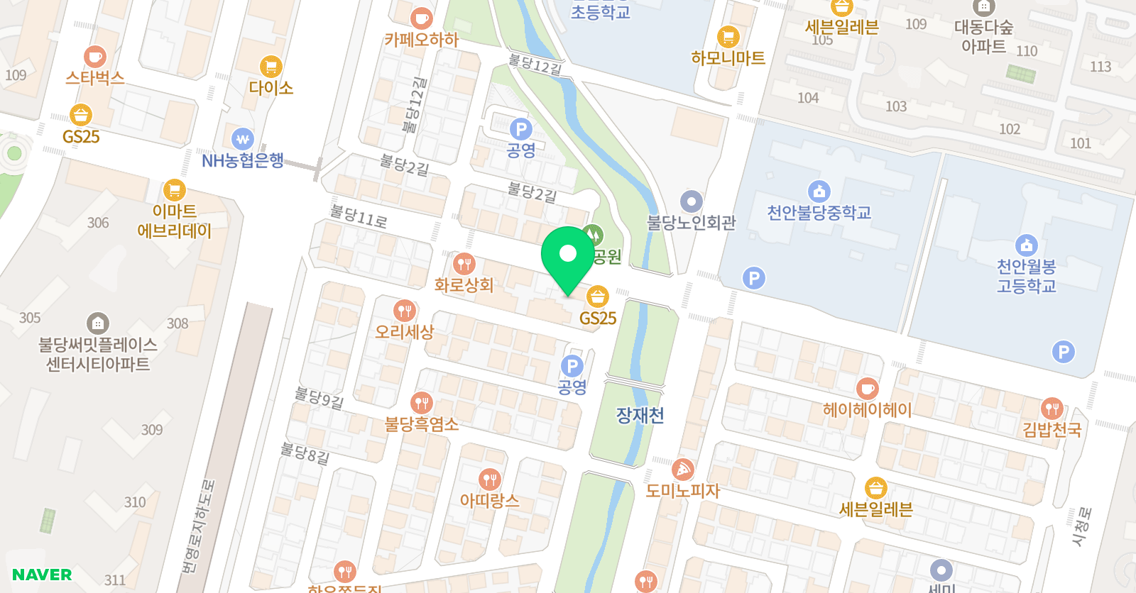 GnB 어학원 불당캠퍼스 위치