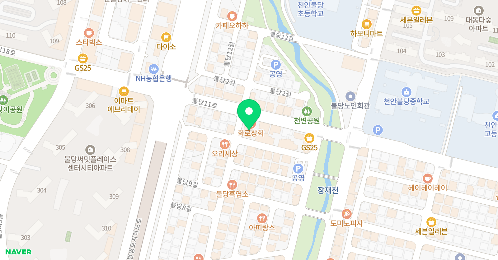 워릭프랭클린 천안원 위치