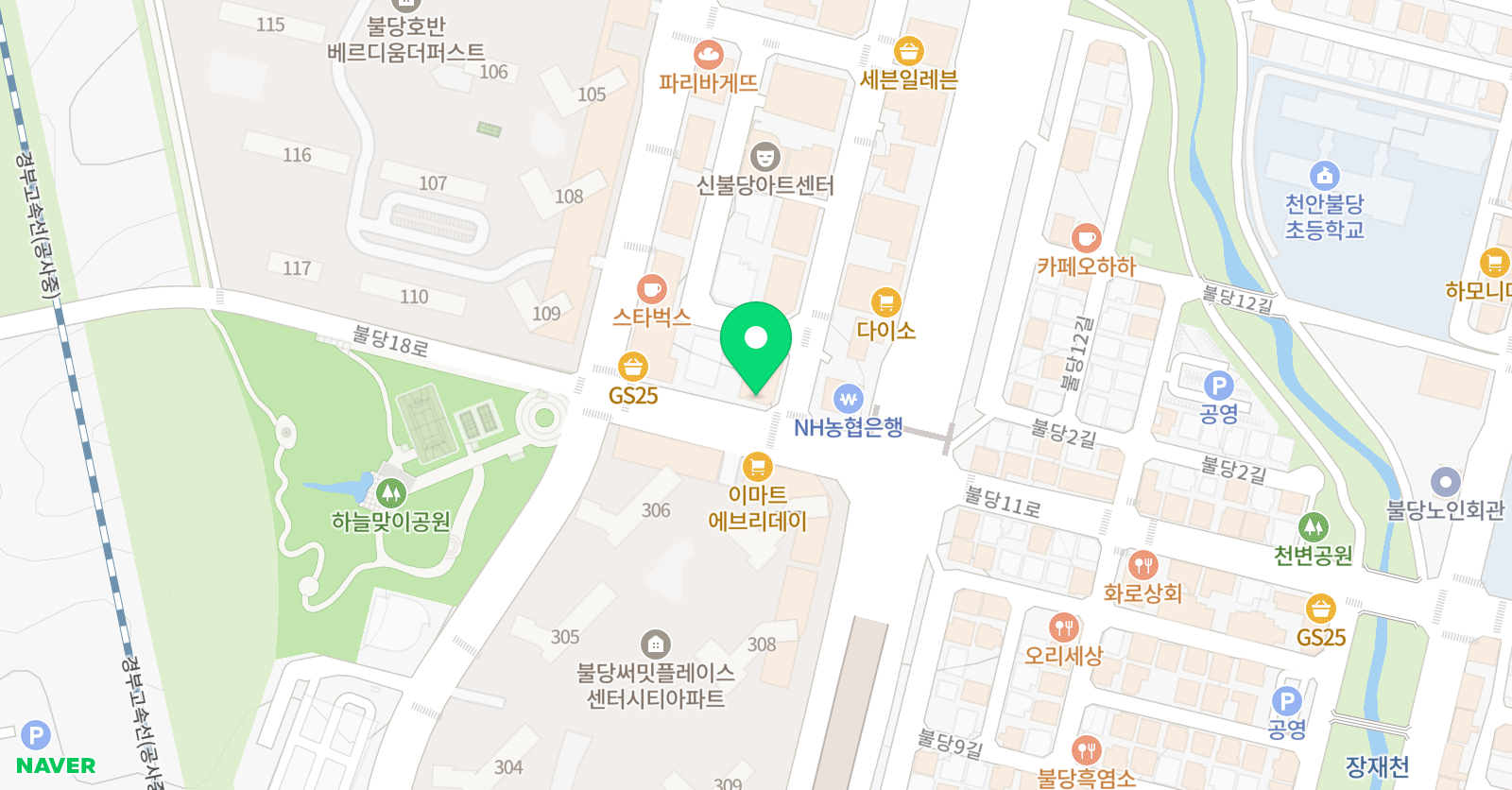 딱풀리는수학 불당호반써밋점 위치