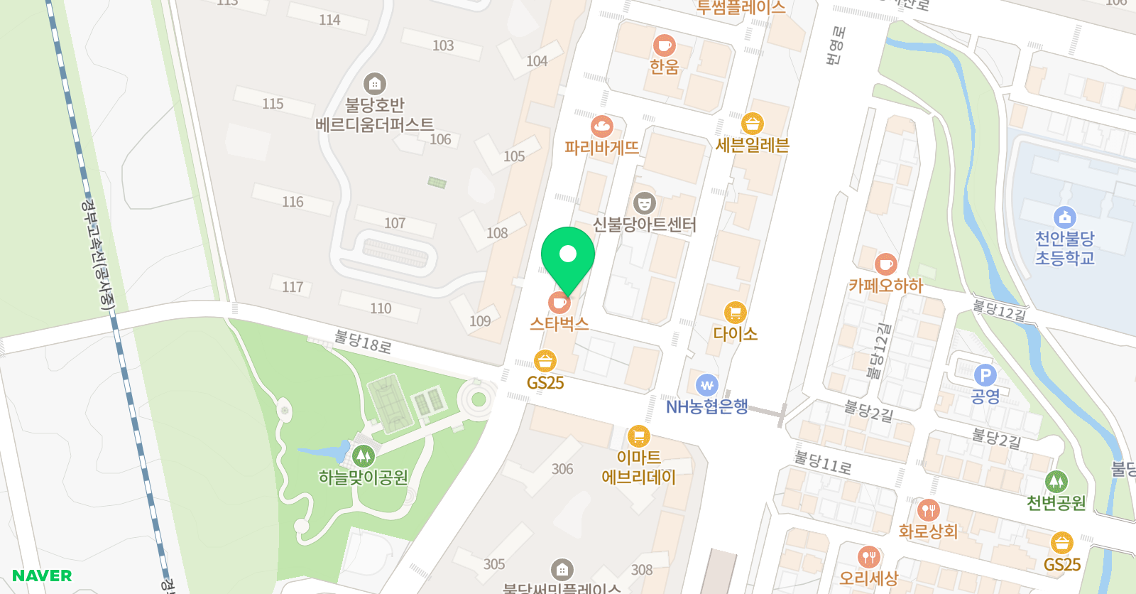 조이영어불당학원 위치