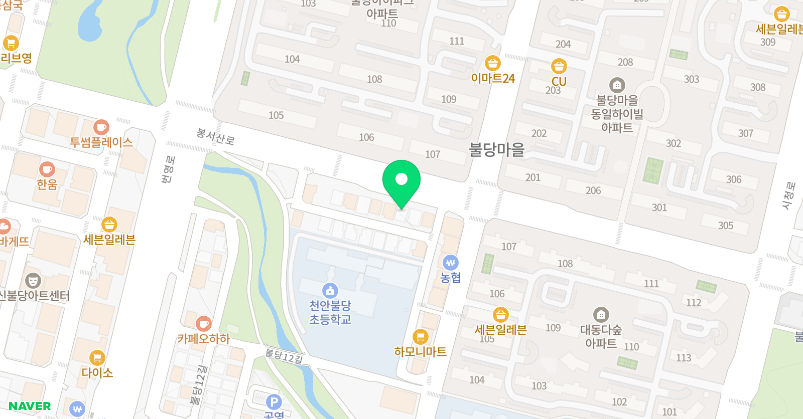 빨간펜 수학의달인 불당점 위치