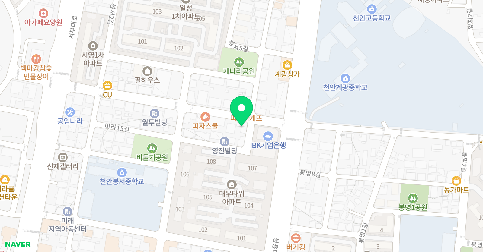 YBM 잉글루 천안쌍용 제1캠퍼스 위치