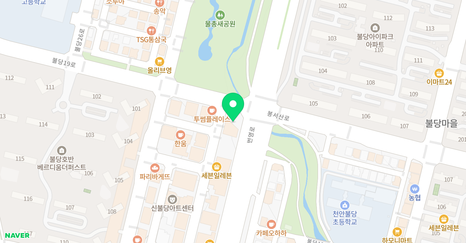 디자인스타 미술학원 불당점 위치