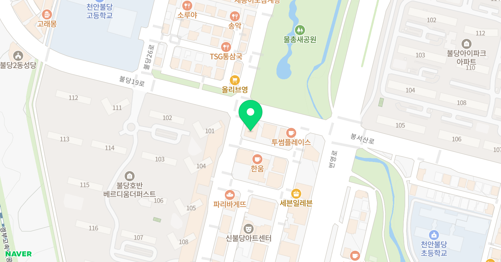 엘리프 어학원 불당캠퍼스 위치