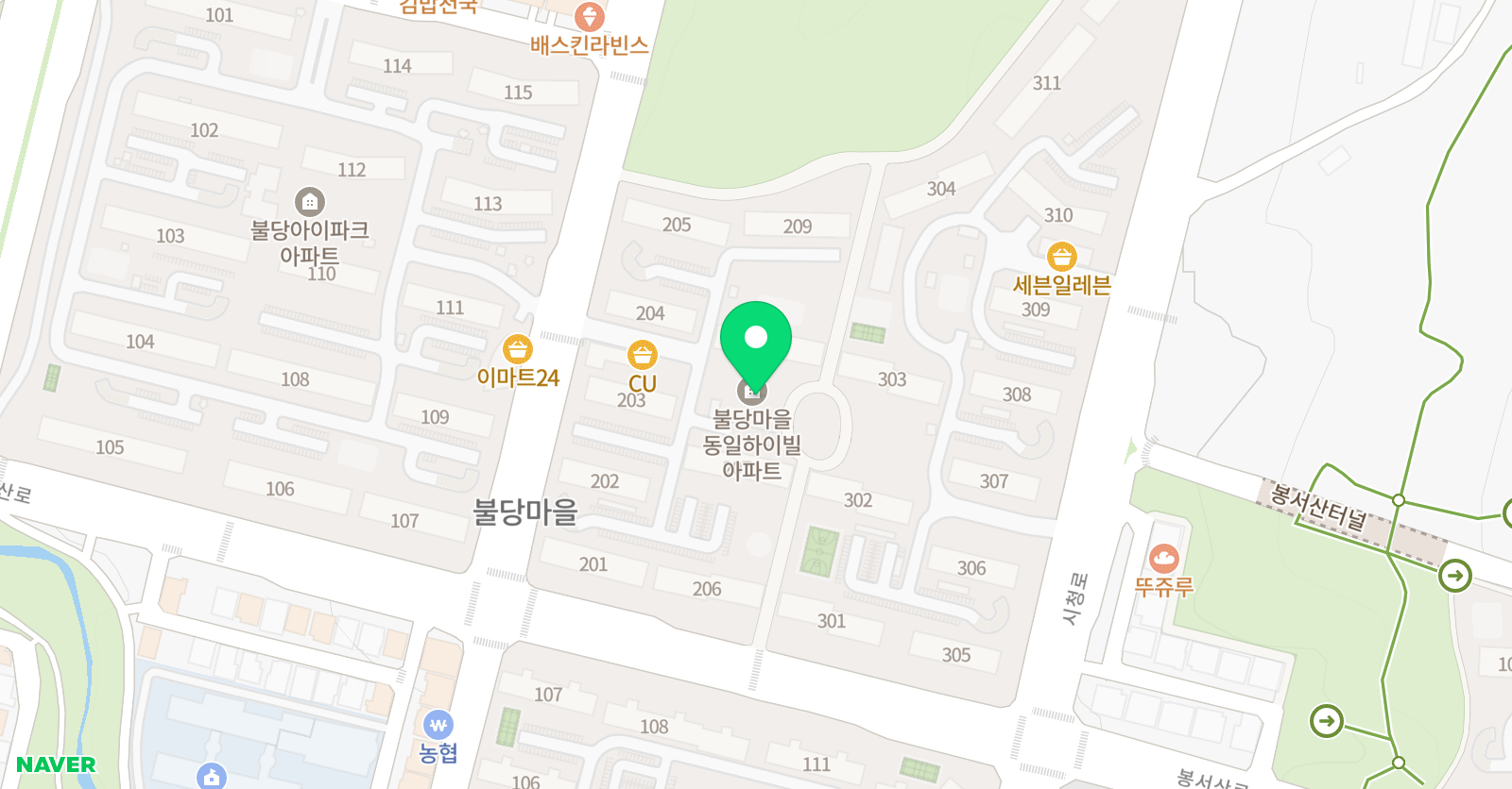 아소비 천안불당동 일하이빌점 위치
