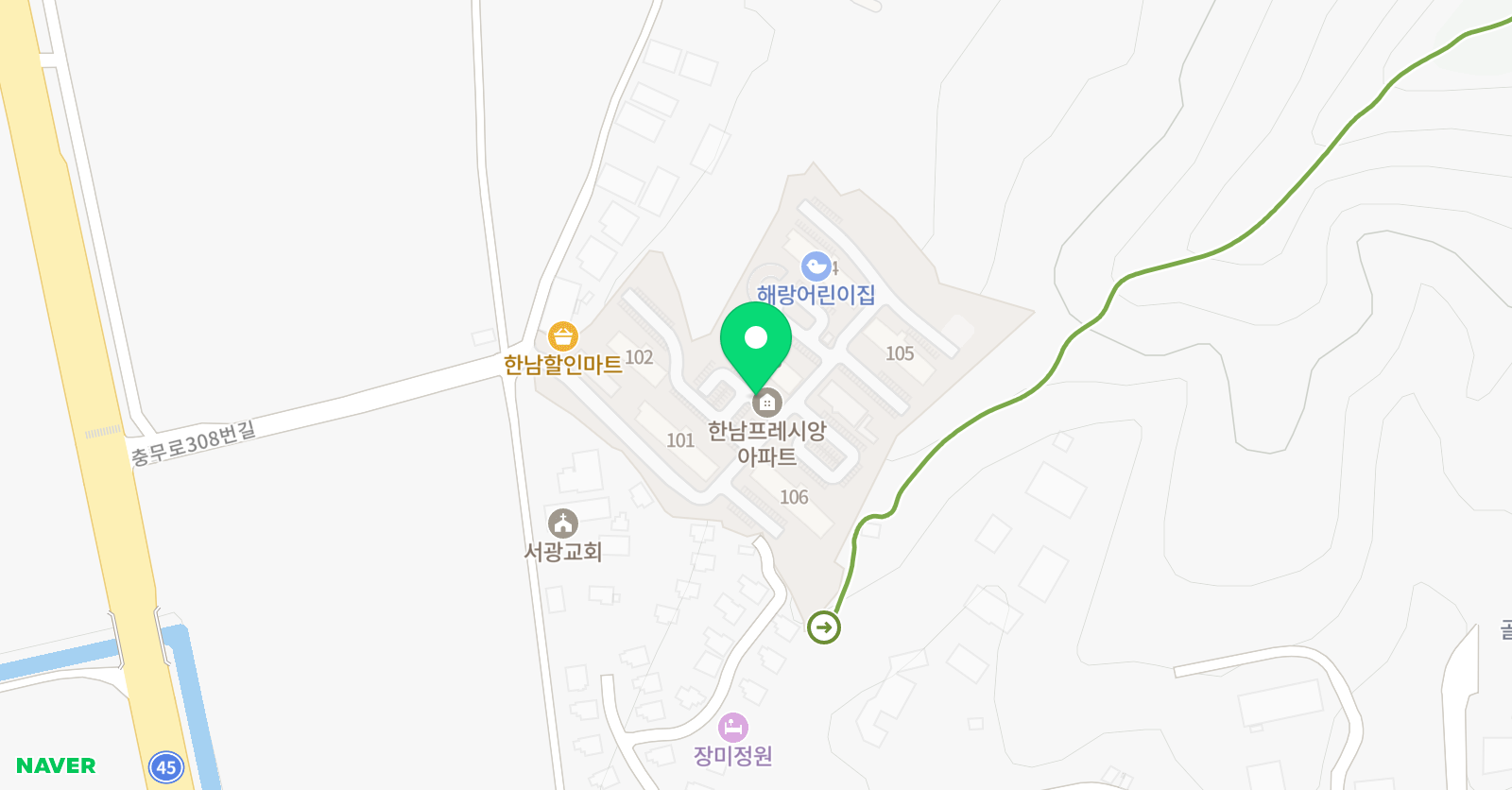 한얼 학원 위치