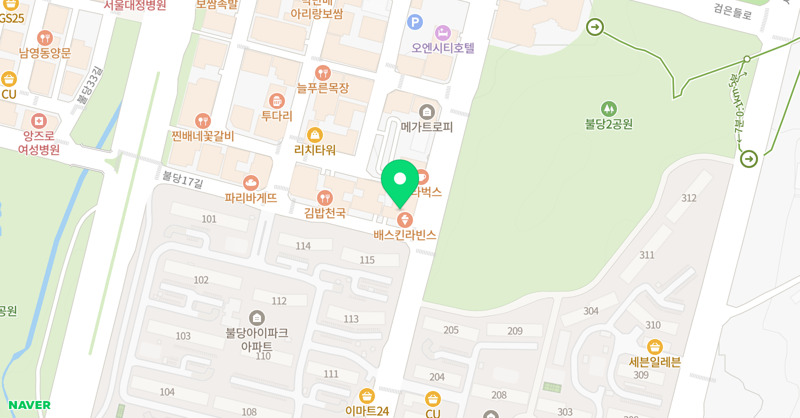 생각올림 국어영어수학 단과학원 위치