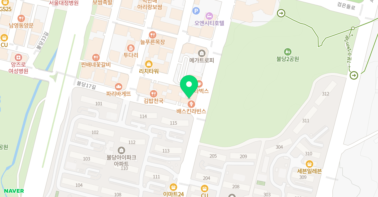 한빛 수학학원 위치