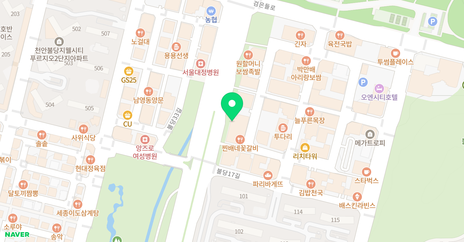 에반이즈 천안센터 위치