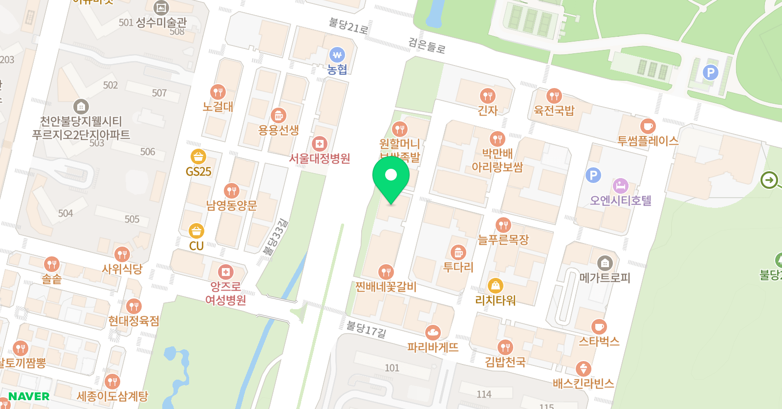 강남 프라임 학원 불당동 위치
