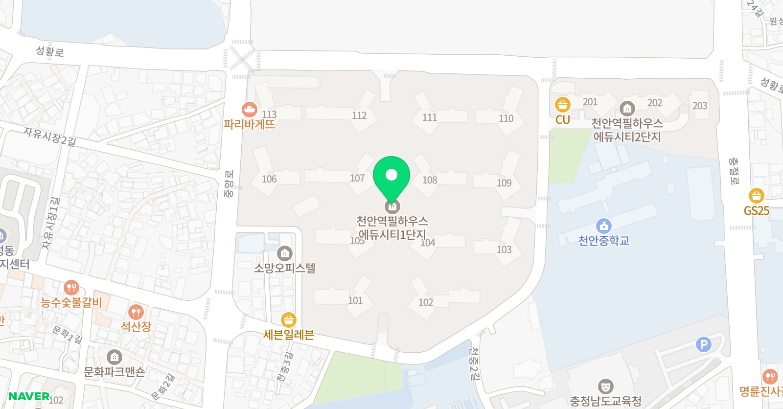 ERC 영어독서클럽 천안역필하우스점 위치