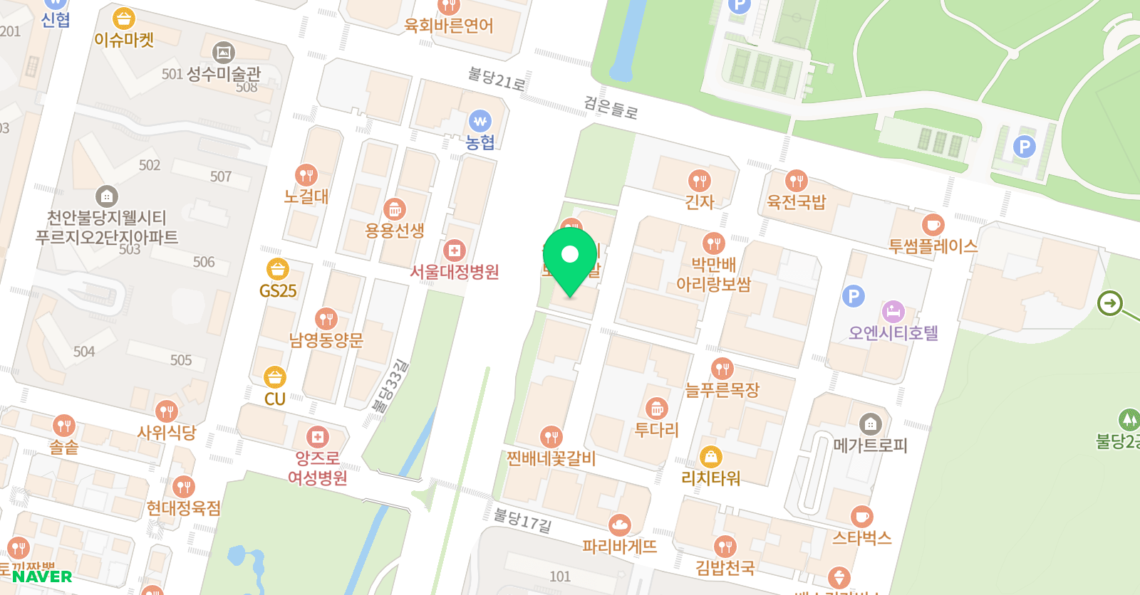 정상 영어학원 천안국제분원 위치