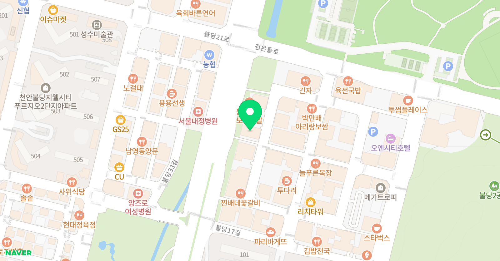 과수원과학수학학원 위치