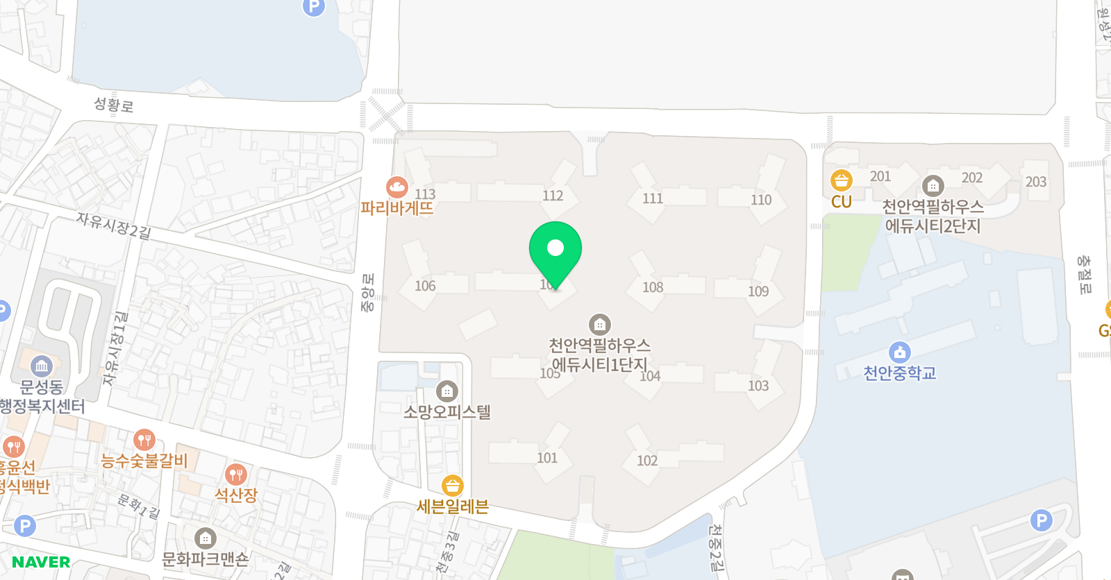 아소비 천안역필하우스점 위치