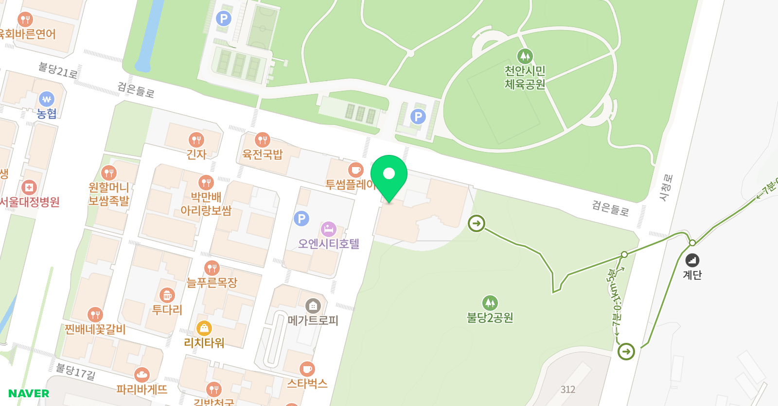 SDA 킨더레스트 어학원 천안점 위치
