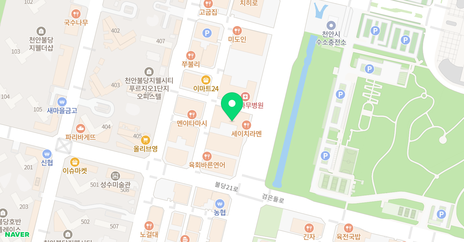 와이키즈 천안센터 위치