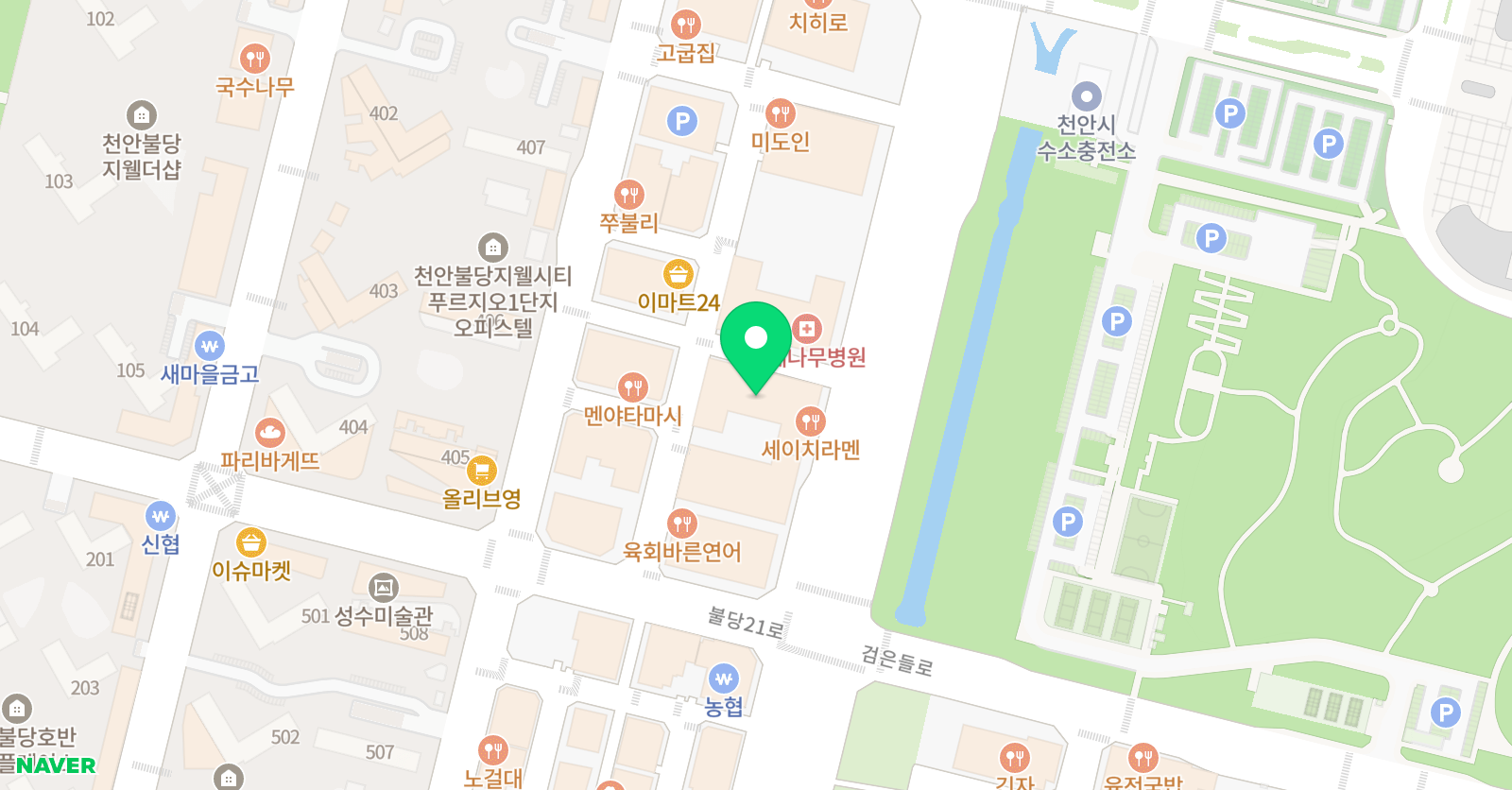 SDH 어학원 불당캠퍼스 위치