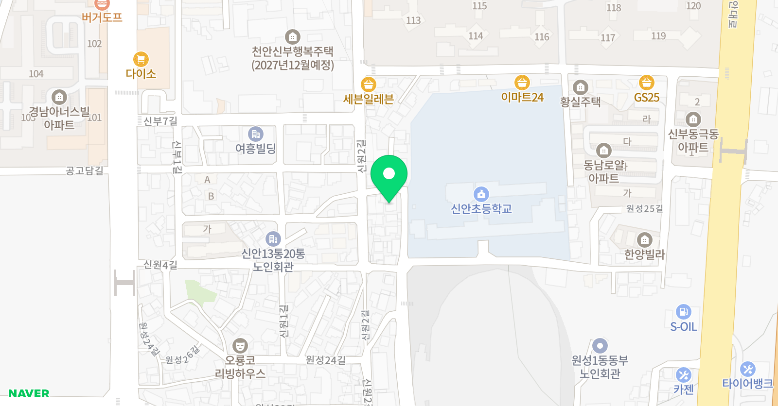 스마트해법 영수학원 신안초점 위치