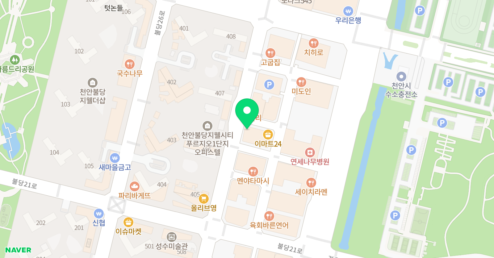 EiE고려대어학원 수학여우 천안신불당캠퍼스 위치