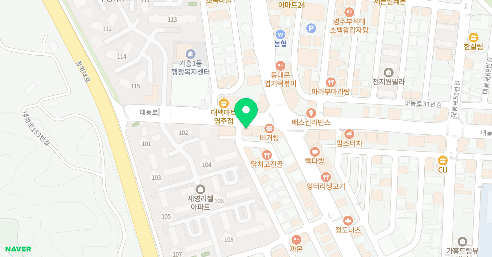 푸르넷 학원 가흥리첼점 위치
