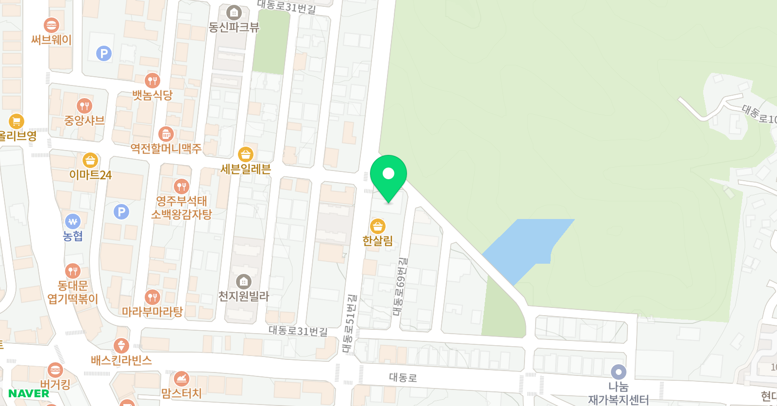 스노우파인 경북영주점 위치