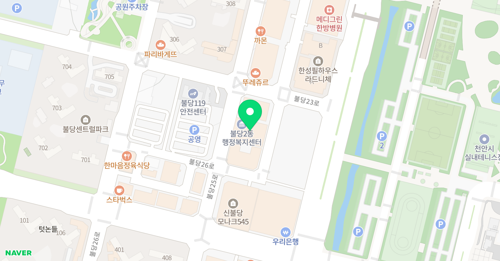 에이프릴 어학원 천안불당캠퍼스 위치
