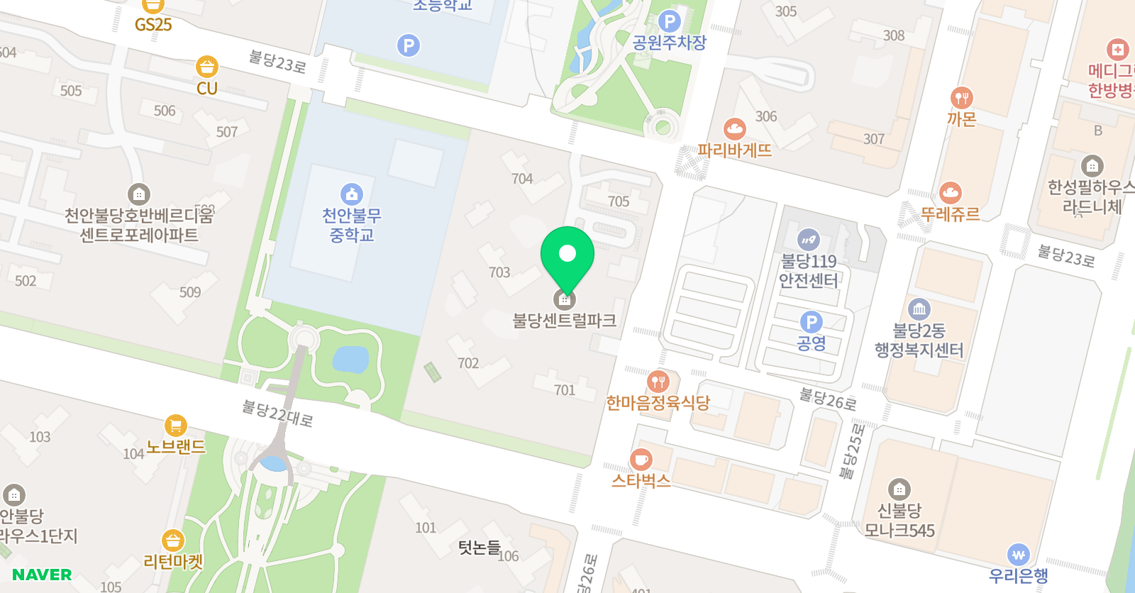 사슴뿔 수학영어 학원 위치