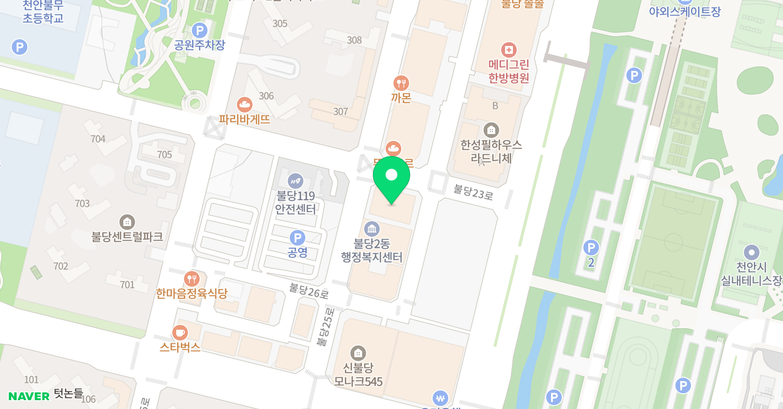 생각하는황소 수학학원 천안센터 2관 위치
