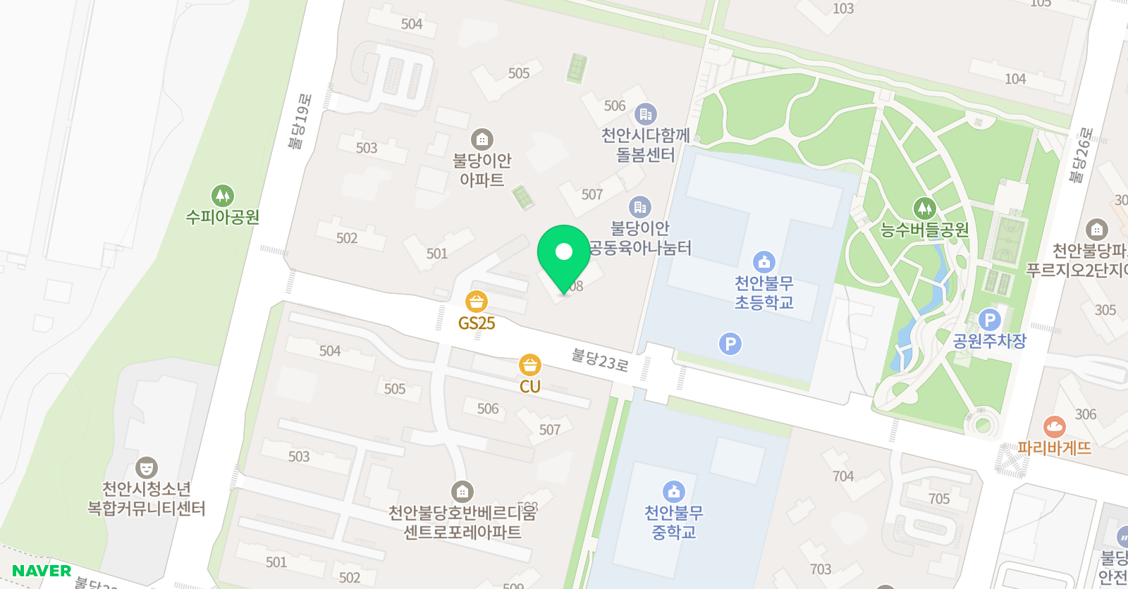 아소비 천안불당이안점 위치