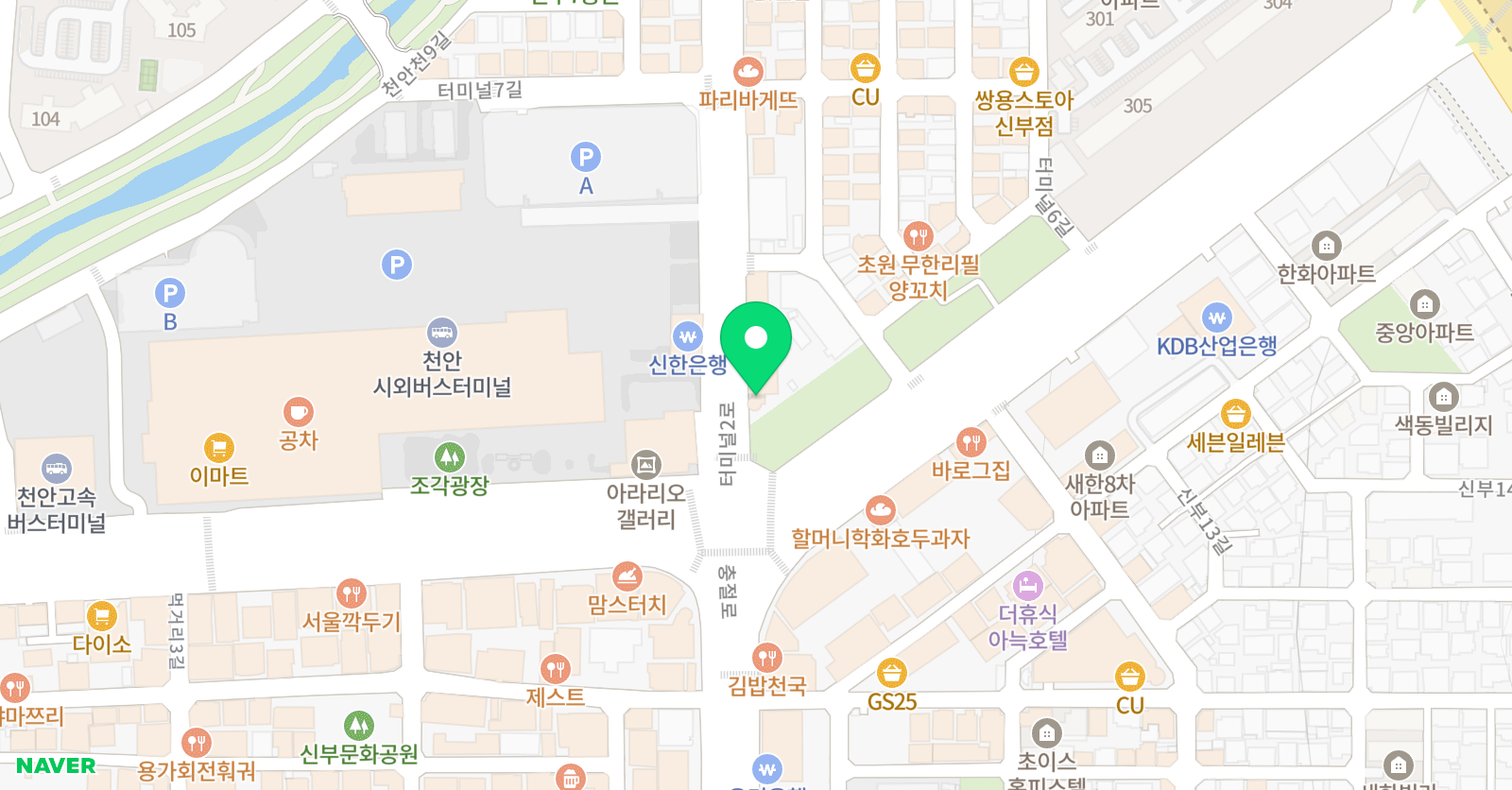 JNS오름 학원 위치