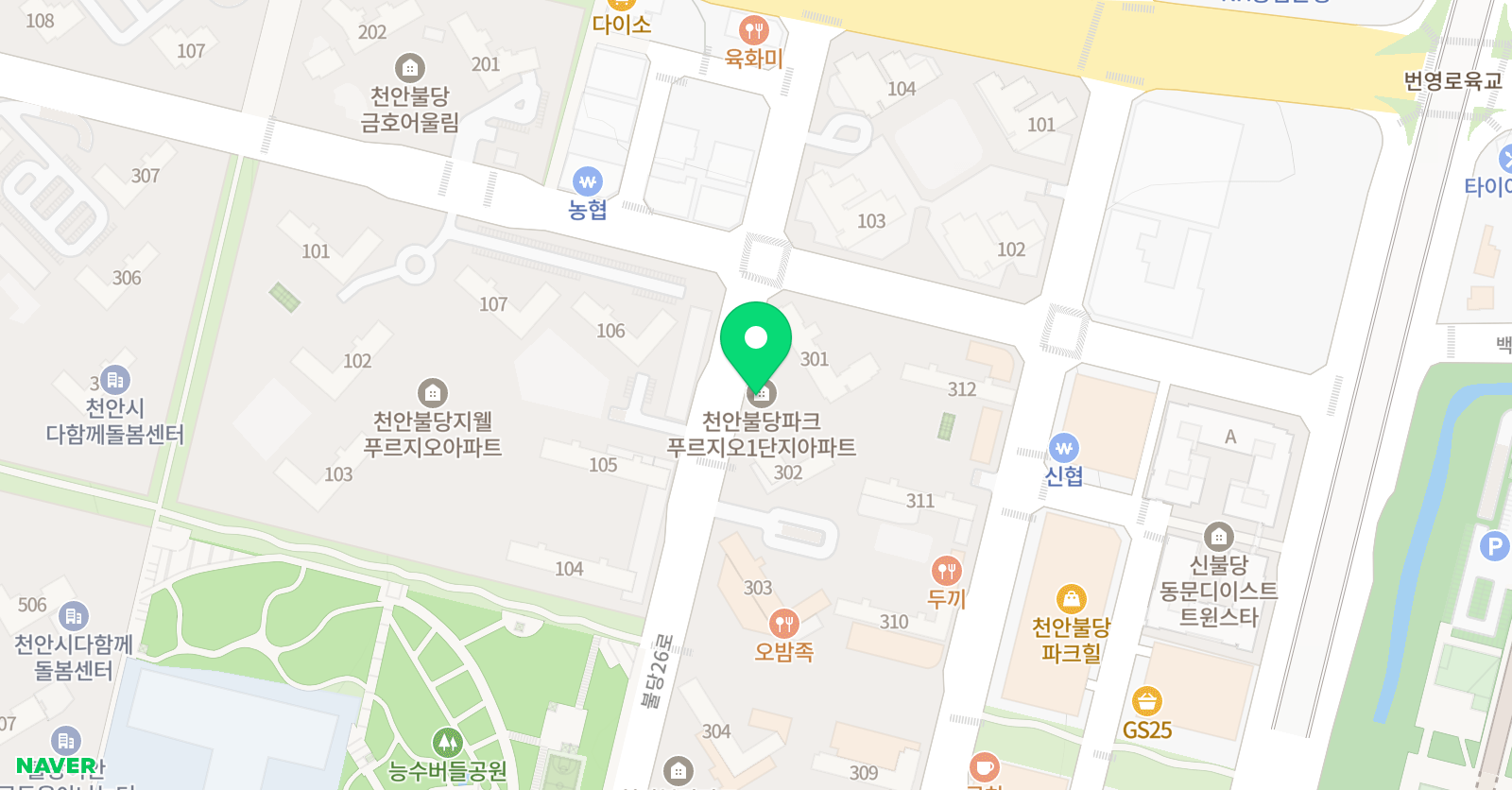 신불당지웰영재 수학 위치