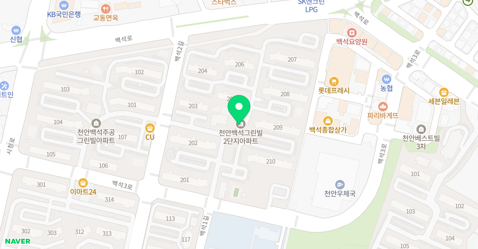 스마트해법 수학 천안백석주공2차점 위치
