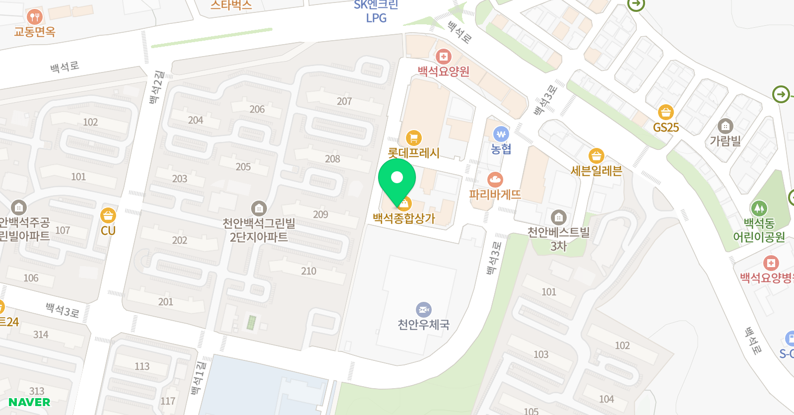 뿌리깊은나무 태권도장 위치