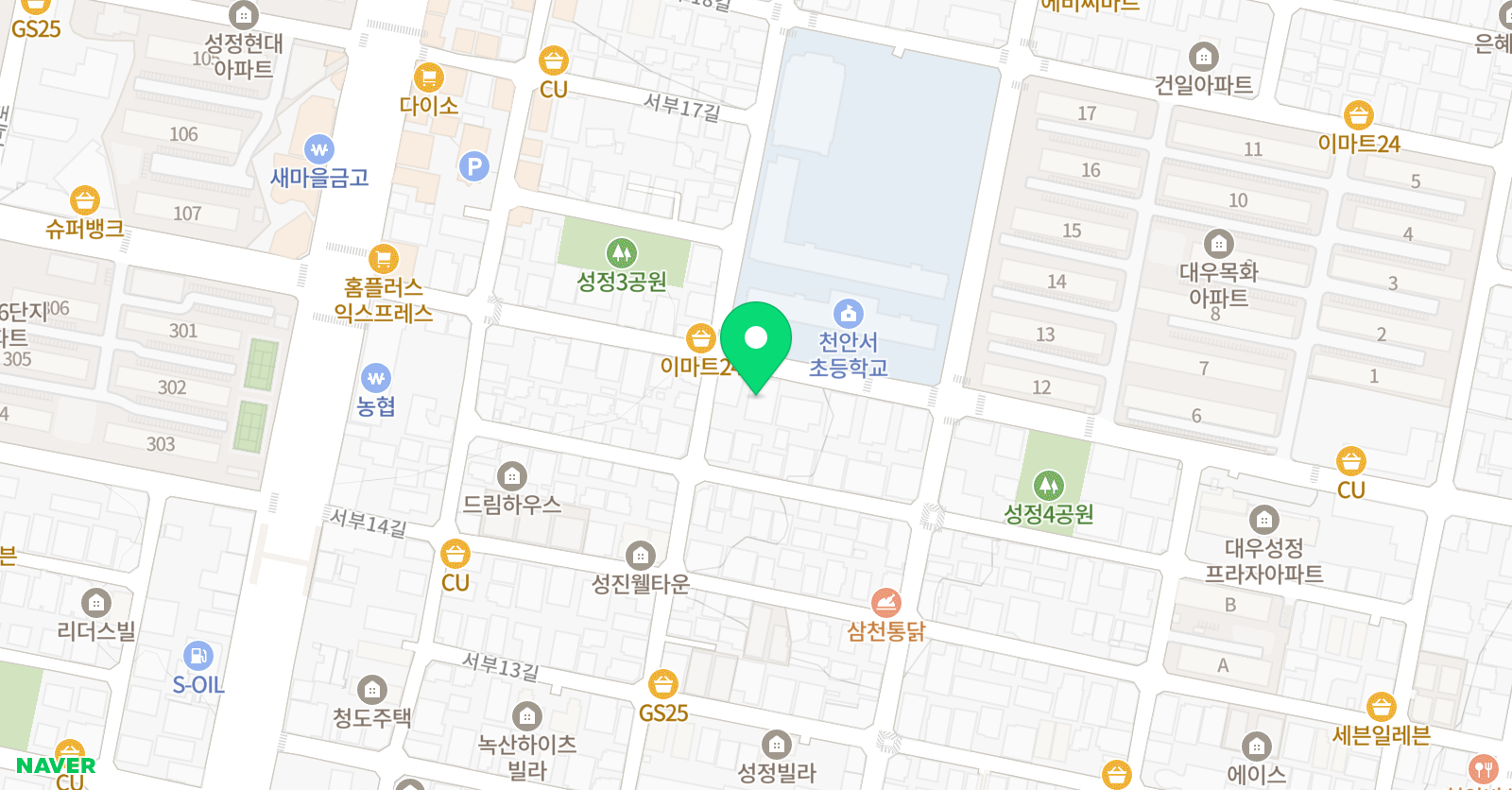 플랜아이 성정학원 위치