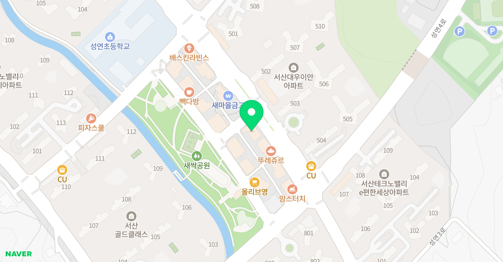 지앤비패럴렉스 교육 서산성연 캠퍼스 위치