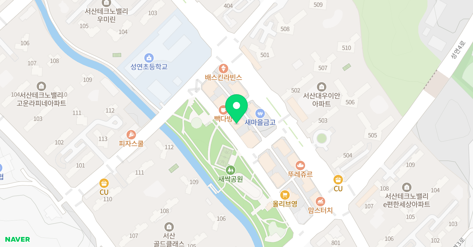 엠베스트 SE 뮤엠 영어 서산성연점 위치
