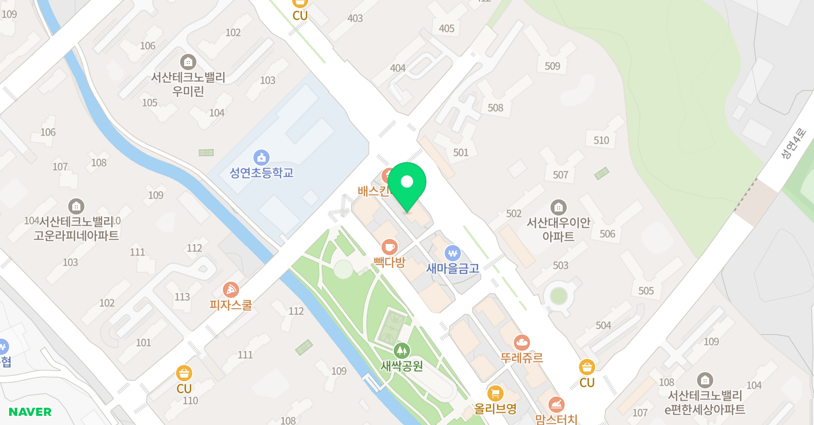교원더퍼스트캠퍼스 서산직영 학원 위치