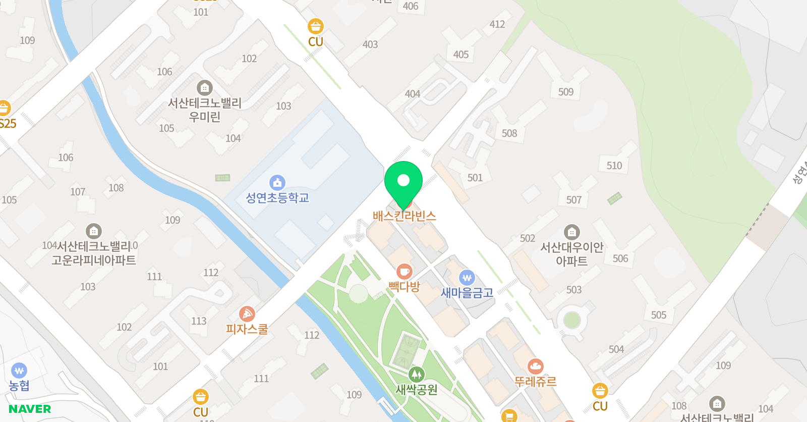 국풀 국어전문학원 서산성연원 위치