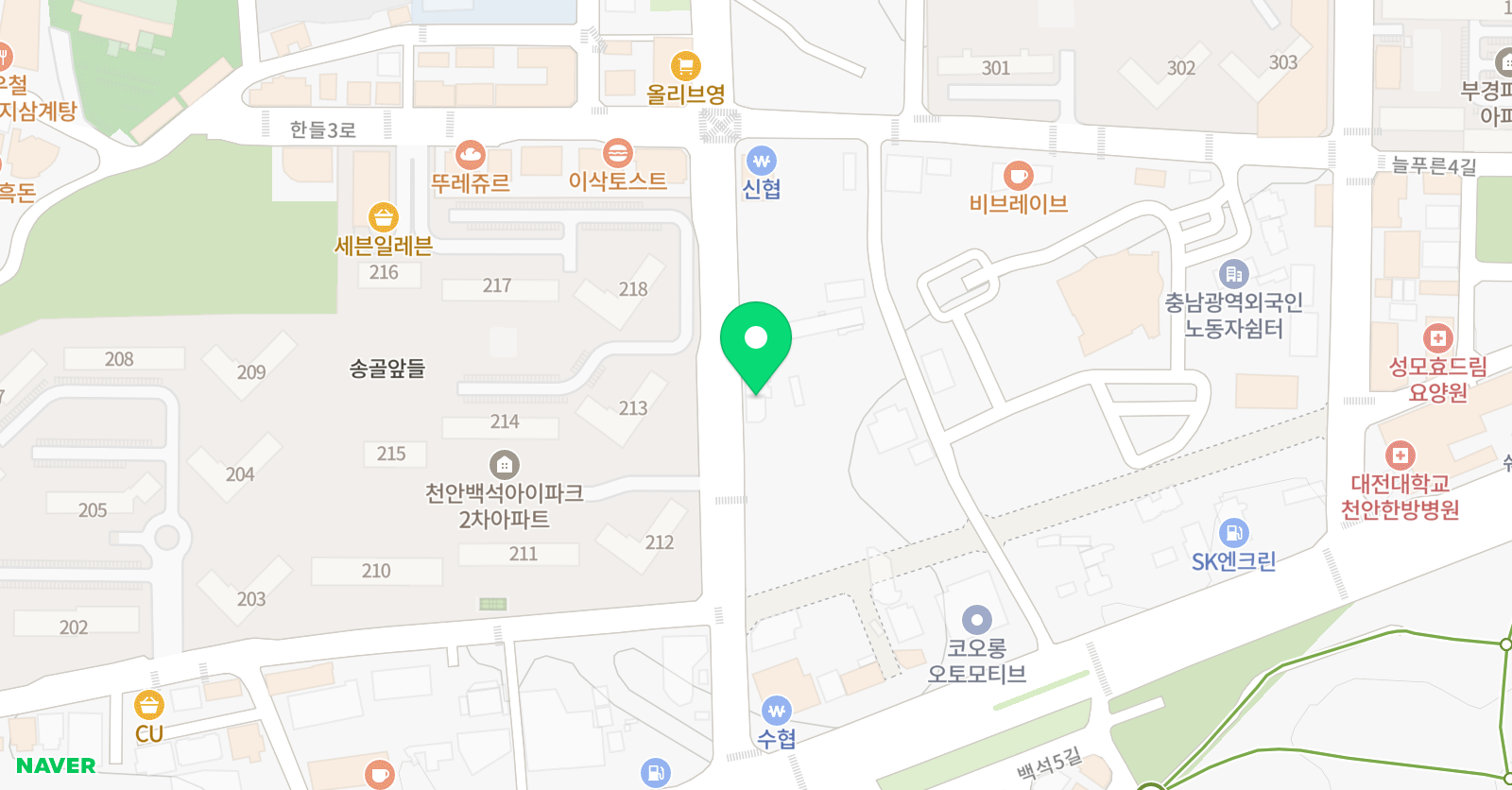 한국파워 점핑줄넘기 백석점 위치